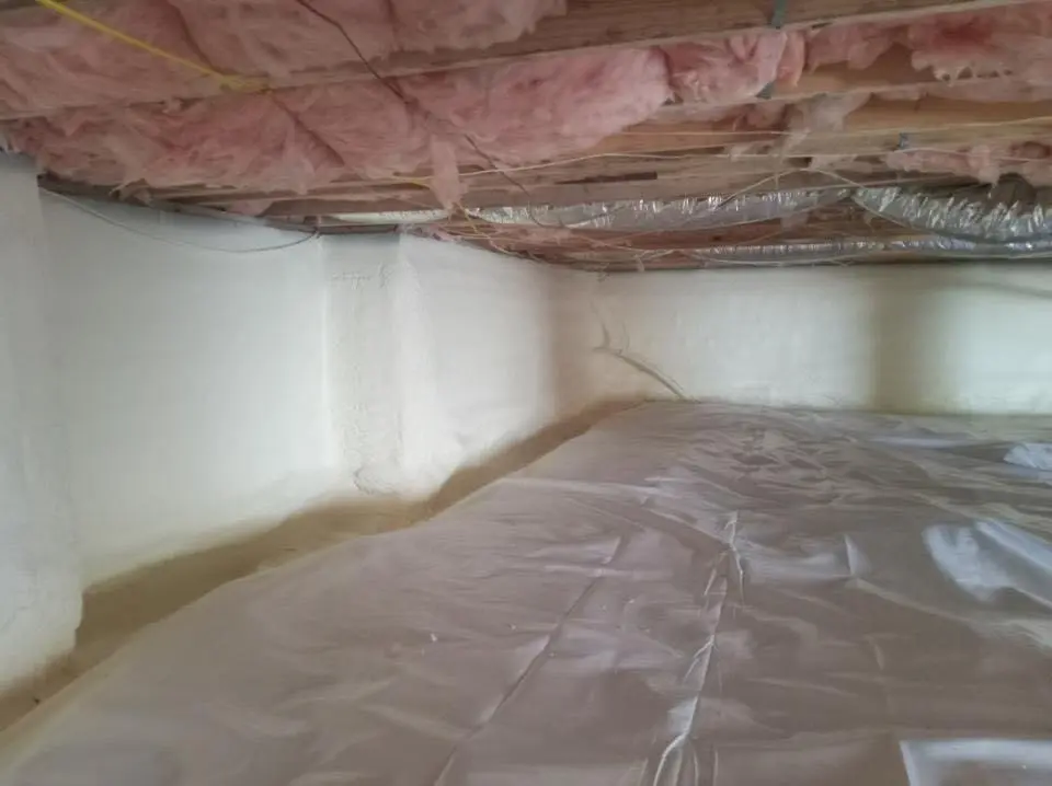 Crawl space encapsulation with closed-cell spray foam for Attic Insulation in Hutchison